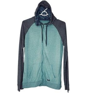Under Armour Heat Gear Lightweight Blue and Gray Zipper Hoodie